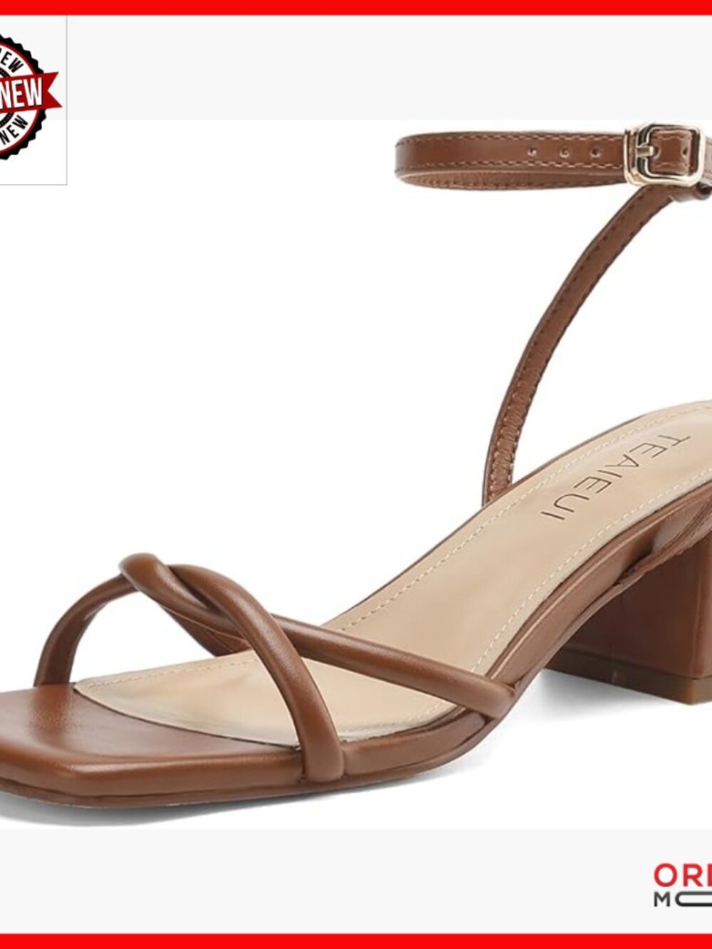 Strappy Heeled Sandals Chunky Block Heel Open Square Toe Dress Shoes